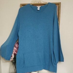 J.Jill Cashmere Cotton Tunic Sweater Lagenlook Coastal Casual Comfy